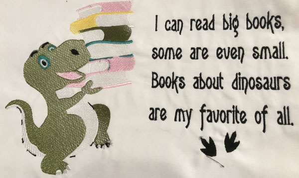 Dinosaur Girl with Books