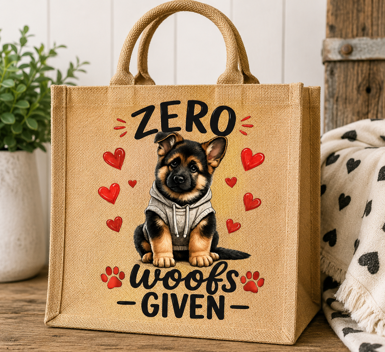Alsation Dog Jute Bag