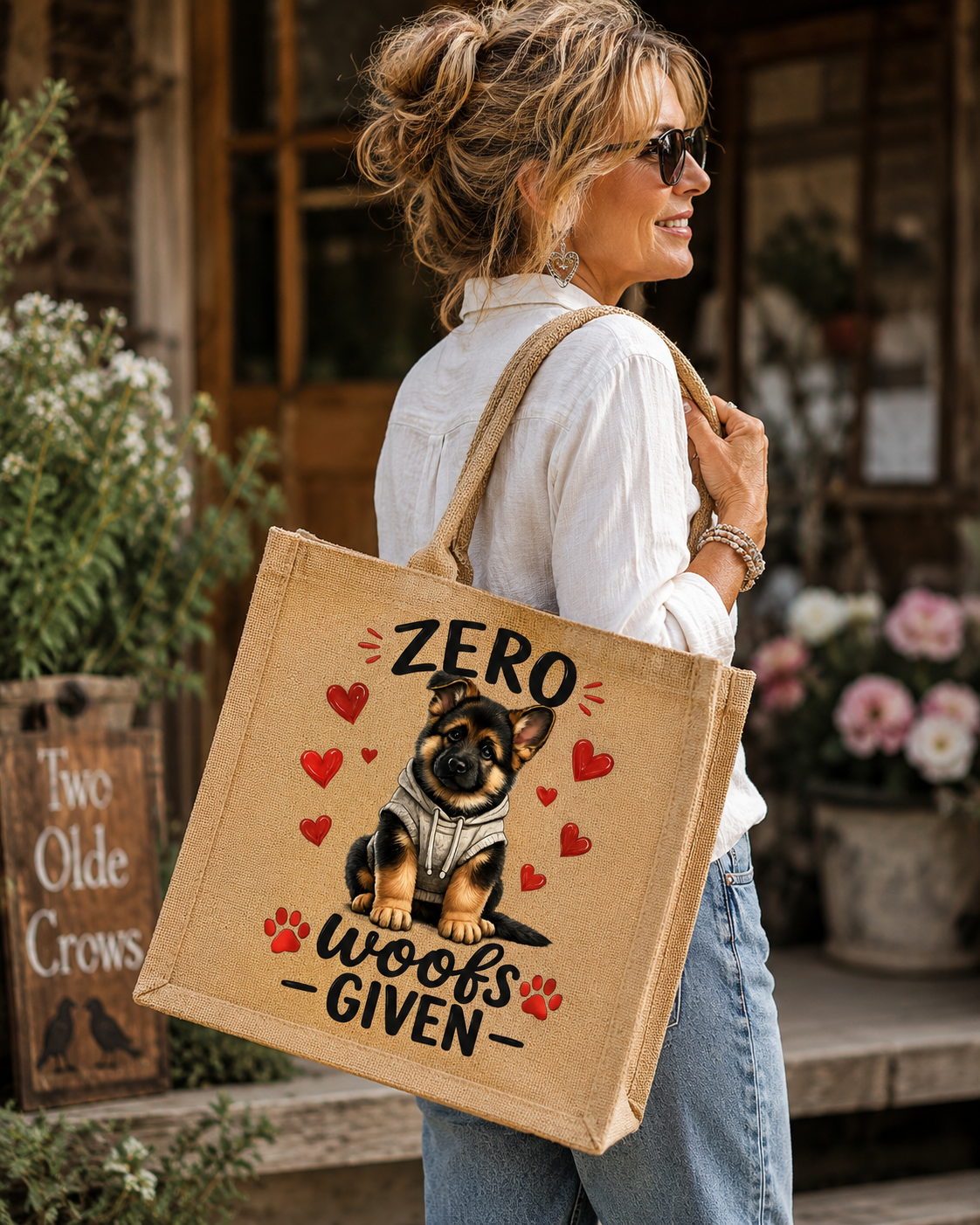 Alsation Dog Jute Bag - Image 2